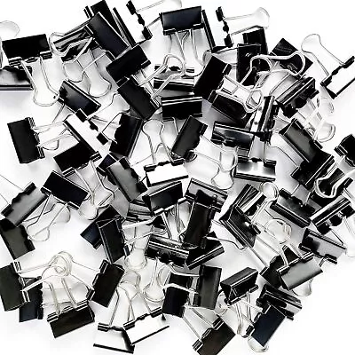 DSTELIN 96 Pack 19mm Mini Binder Clips 3/4-Inch Small Black Paper Clamps For ... • $10.10