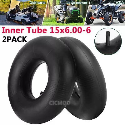 2PCS 15x6.00-6 Inner Tube Straight Valve Lawn Mower Trolley Golf Cart ATV Tire • $26.99