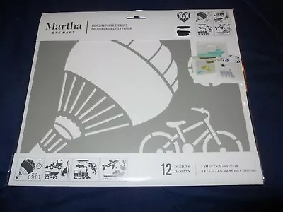 MARTHA STEWART Adhesive Paper Stencils Transportation Theme 12 Designs BRAND NEW • $9.99