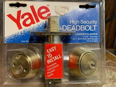 Vintage NOS Yale High Security Deadbolt V3221a Brass • $22