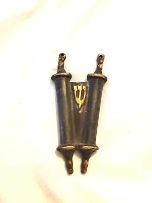 Vintage Brass Mezuzah Made In Israel Scroll Brass • $39.95