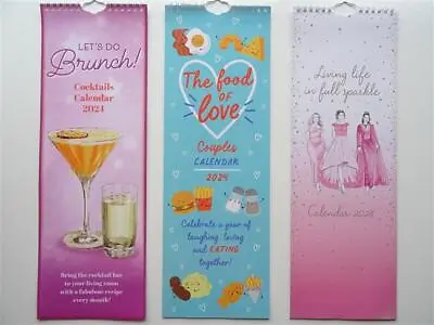 2024 Slim Calendar~ Cocktails Couples Food Of Love Living Life In Full Sparkle • £2.99