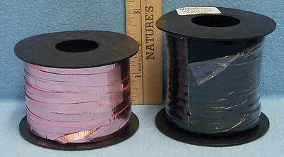 2 Spools Curling Ribbon Shimmering Metallic Pink & Black Crafts  • $8.99