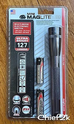 MAGLITE 2 Cell AA LED Flashlight Pewter Mag Lite Maglight 127 Lumens • $33.88