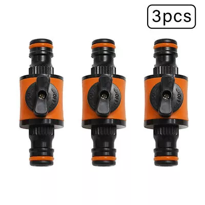 3X Garden Hose Pipe In Line Tap Shut Off Valve Fitting Connector Quick Coupler • £8.45