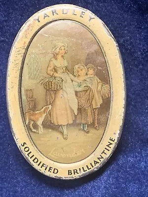 Vintage Yardley Solidified Brilliantine Lavender Litho Advertising Old Metal Tin • £49.99