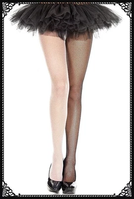 $11.09 • Buy Music Legs Jester Fishnet Tights Black And White