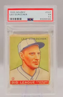 1933 Goudey #147 Leo Durocher St. Louis Cardinals HOF PSA 1.5 FR • $149
