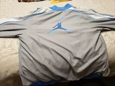 Michael Jordan Gray And Blue Long Sleeve Jacket XL Used • $45