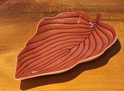 Like New 1950's Hand Painted Carlton Ware Russet Brown Pinstripe Leaf Dish • $29.99