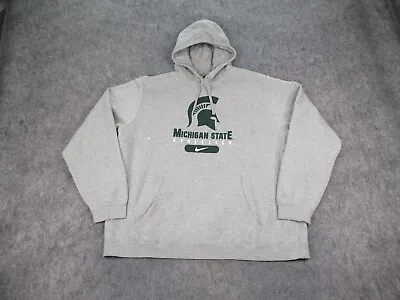 Michigan State Spartans Hoodie Mens 3XL XXXL Gray Nike Sweater Pullover MSU NCAA • $31.45