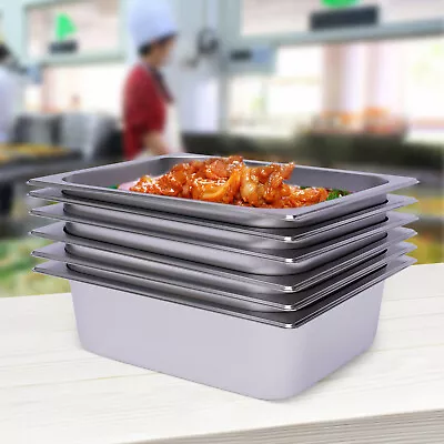 4  Deep Steam Table Pans 6 Packs Buffet Food Pan Hotel Buffet Pans Durable Pans • $48.45