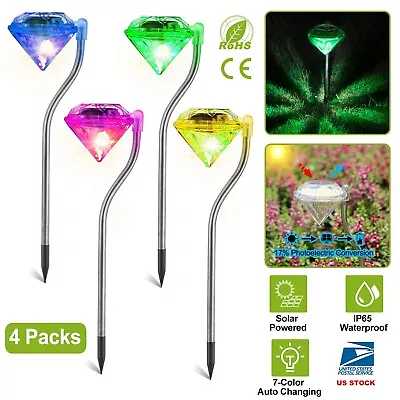 4 Packs Solar Light Outdoor Garden Light Color Changing Solar Garden Stake Light • $17