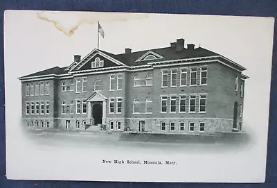 1900s Missoula Montana New High School Postcard • $4.50