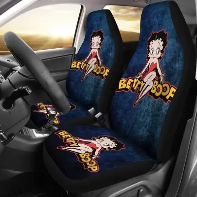 $54.99 • Buy Cartoon Pretty Betty Boop Car Seat Covers (set Of 2), Cute Gift For Fans
