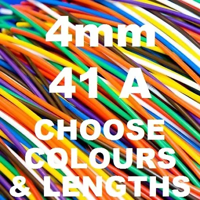£3.23 • Buy  1 METRE TRI RATED 4mm CABLE 41A 12AWG 56/0.30  4.0mm AUTO CAR WIRE, 41 AMP, 1M 