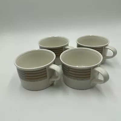 Mikasa Intaglio Tracings Coffee/Tea Mugs 2-1/4” Tall Stoneware CAC06 Set Of 4 • $14.89