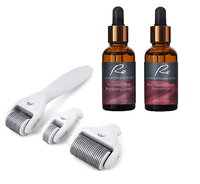 $89.95 • Buy Micro-Needle Face And Body Derma Roller Set With Multi-Peptide+Tranexamic Serums