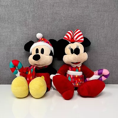 Christmas Mickey Mouse + Minnie Mouse Disney Store Genuine Plush Soft Toys | 9  • £15