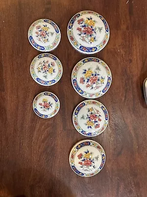 Vintage Haeng Nam Sa FashionWare Snow Bone China Set Of 7 Bowl Covers Korea & Sa • $40