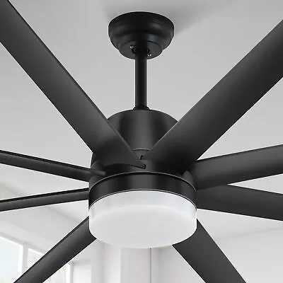 60  Black Ceiling Fan Dimmable LED 3 Color Indoor Outdoor Light Fan W/ 6 Speeds • $137.36