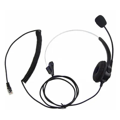 4-Pin RJ11 Monaural Corded Call Center Telephone Headset Headphone BK • £8.38