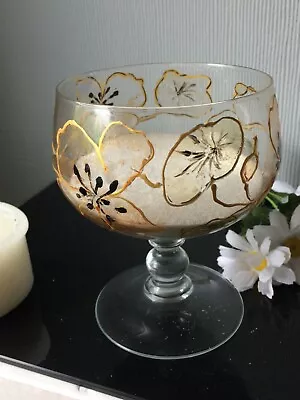 French Saucer Coupe Candle Holder Glass Gold Design Clear Votive Holder Bowl WAX • £6