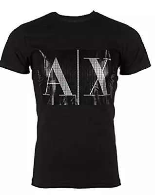 ARMANI EXCHANGE Black BOX LOGO Short Sleeve Slim Fit Designer T-shirt NWT • $24.99
