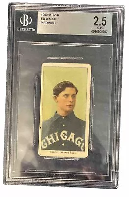 1909-1911 T206 Piedmont Ed Walsh BVG 2.5 • $1010.10