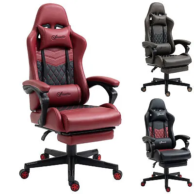 Adjustable High Back Gaming Chair Racing Office Recliner W/ Footrest Pillow • $148.67