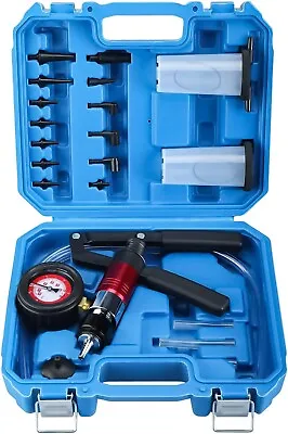 21Pcs Hand Held Vacuum And Pressure Pump Tester Tool Brake Bleeder Kit + Case • $31.99