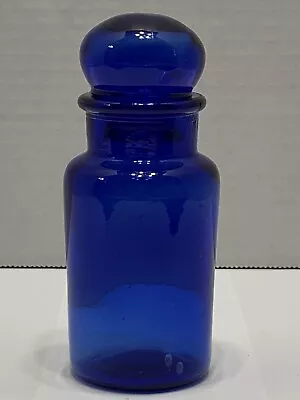 Vintage Cobalt Blue Apothecary Jar From Taiwan Bubble Lid ￼ • $19.99