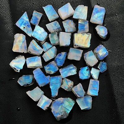 Natural Blue Moonstone Slice Rough Moonstone Wholesale Gemstone For Jewelry CX37 • $131.58