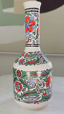 Vintage Metaxa Bottle Decanter Handmade Decorative Floral White Porcelain Greece • $18