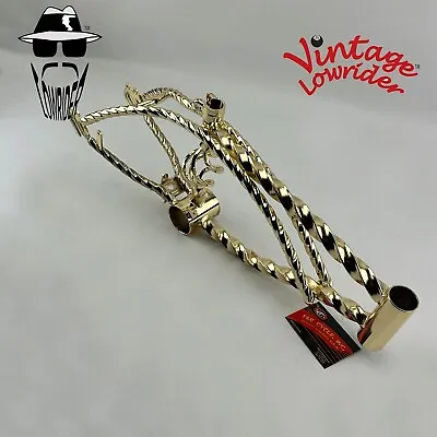 VINTAGE ​LOWRIDER 12  Bicycle HEAVY-DUTY Steel SQUARE TWISTED CAGE Frame Gold. • $364.79