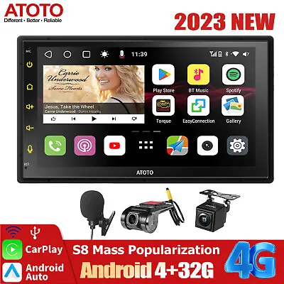 ATOTO S8 7 Inch Android Car Stereo GPS Audio 1080P DVR/LRV Camera 4G LTE 4+32GB • £327.99