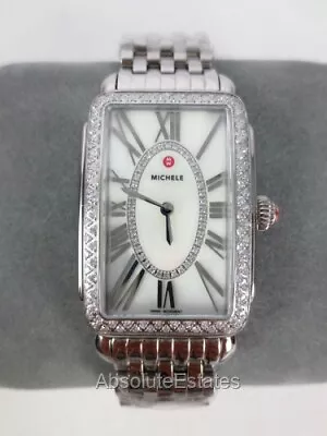 Michele Silver Deco Park Diamond Watch MWW06E000142 Refurbished + Box • $1225.49