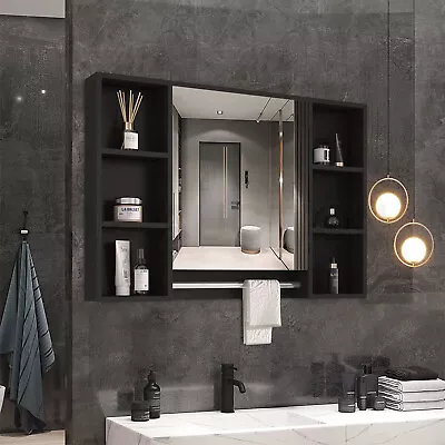 Bathroom Mirrored Cabinet Wall Storage Medicine Shaving Towel Shelves Organiser • $137.95