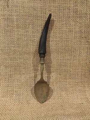 Vintage Horn Handled Decorative Brass EPN Spoon TV Film Theatre Prop Upcyle  • £3.99