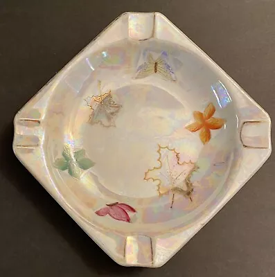 Vtg Butterfly Lustreware Ashtray Porcelain Lipper & Mann Opalescent Japan 1940s • $8