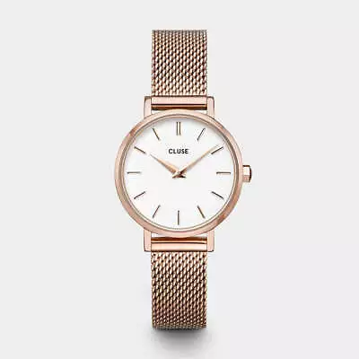 CLUSE Boho Chic Petite Mesh Rose Gold/White 28mm Dial CW0101211003 • $169