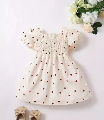 Adorable Heart-Print Tunic Dress For Girls - Perfect For Parties & Birthdays • £6.99