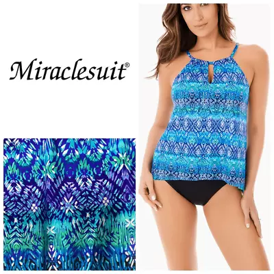 New. Miraclesuit Blue Peephole Tankini Top. 16DD. Retails $142 • $89