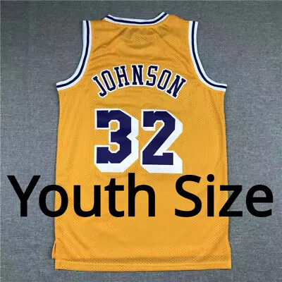 Youth Los Angeles Basketball Magic Johnson 32# Basketball Jersey All Stitched • $22.99