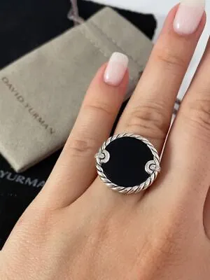 David Yurman Elements Ring With Black Onyx & Pave Diamonds • $280