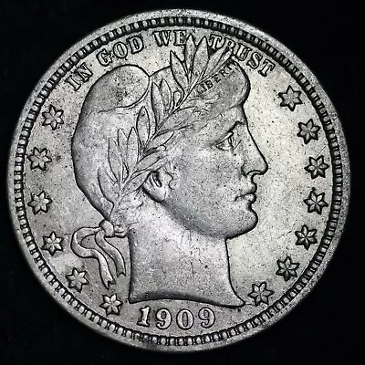 1909 Barber Silver Quarter CHOICE AU+ FREE SHIPPING E239 QBM • $120.38