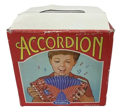 Vintage Schylling Kids Accordion Air Valve Instrument Folk Music With Orig. Box • $12.72