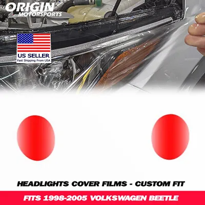 PreCut Headlights Protection Clear Covers Bra Film Kit PPF Fits 1998-2005 BEETLE • $44.99