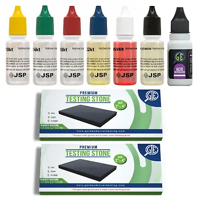 Gold Silver 10K 14K 18K 22K 24K Jewelry Tester Kit JSP Neutralizer Acid Metals • $24.99