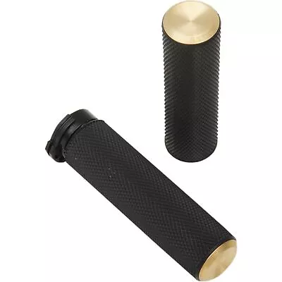 Arlen Ness Brass Knurled Handlebar Grips For Cable 07-332 • $71.23